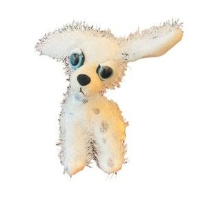 Twisted Whiskers 2005 Creepy Black White Dog Plush by American Greetings 14"